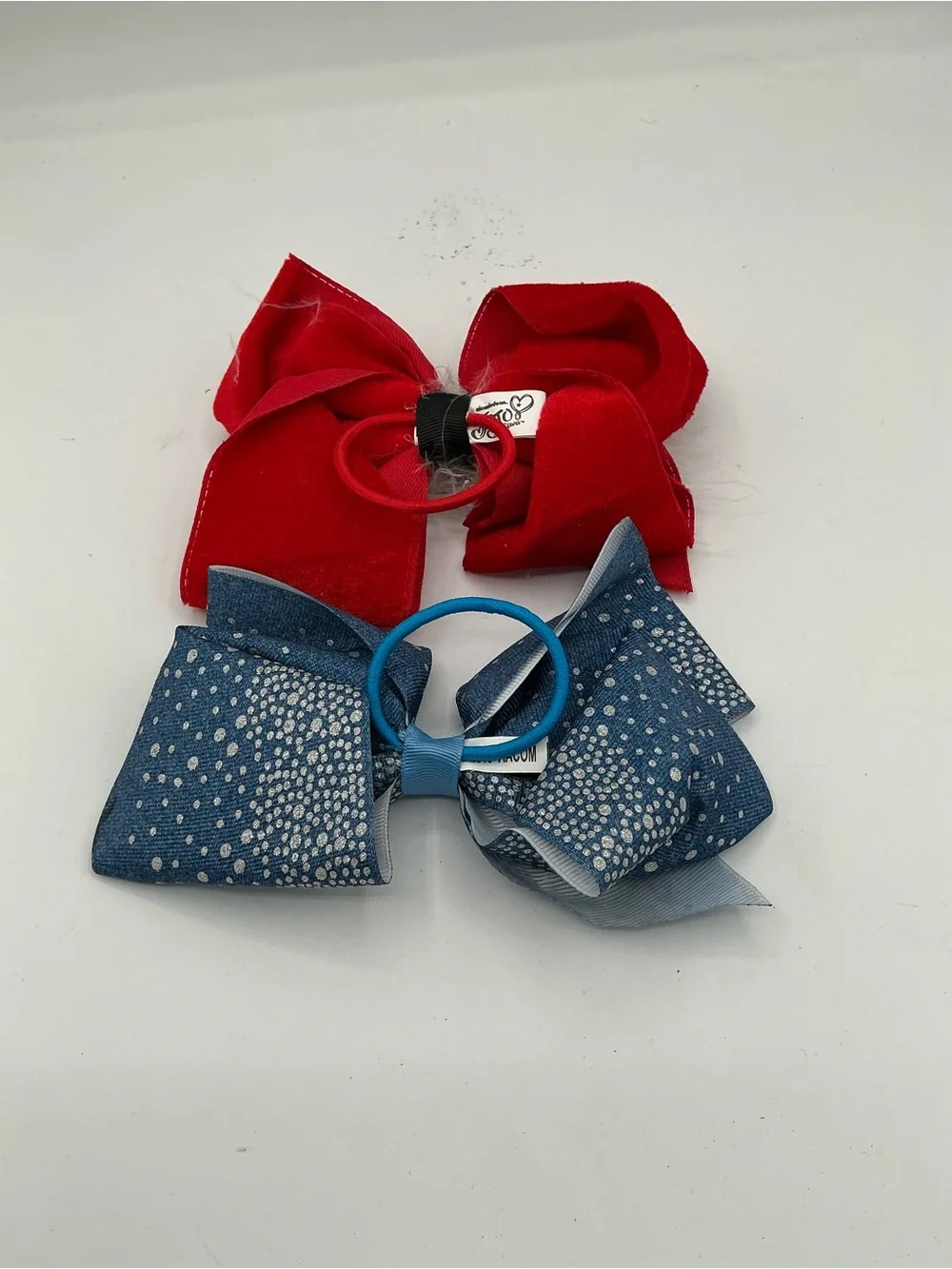 Girls hair bow set 8 medium size bows and 2 medium sizeponytail holders